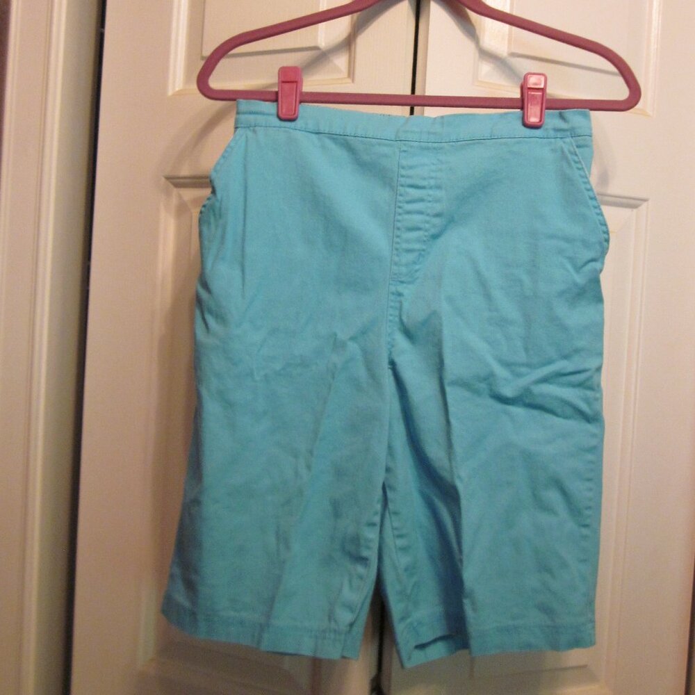 Denim & Co. Aqua Stretch Twill Bermuda Shorts Sz M
